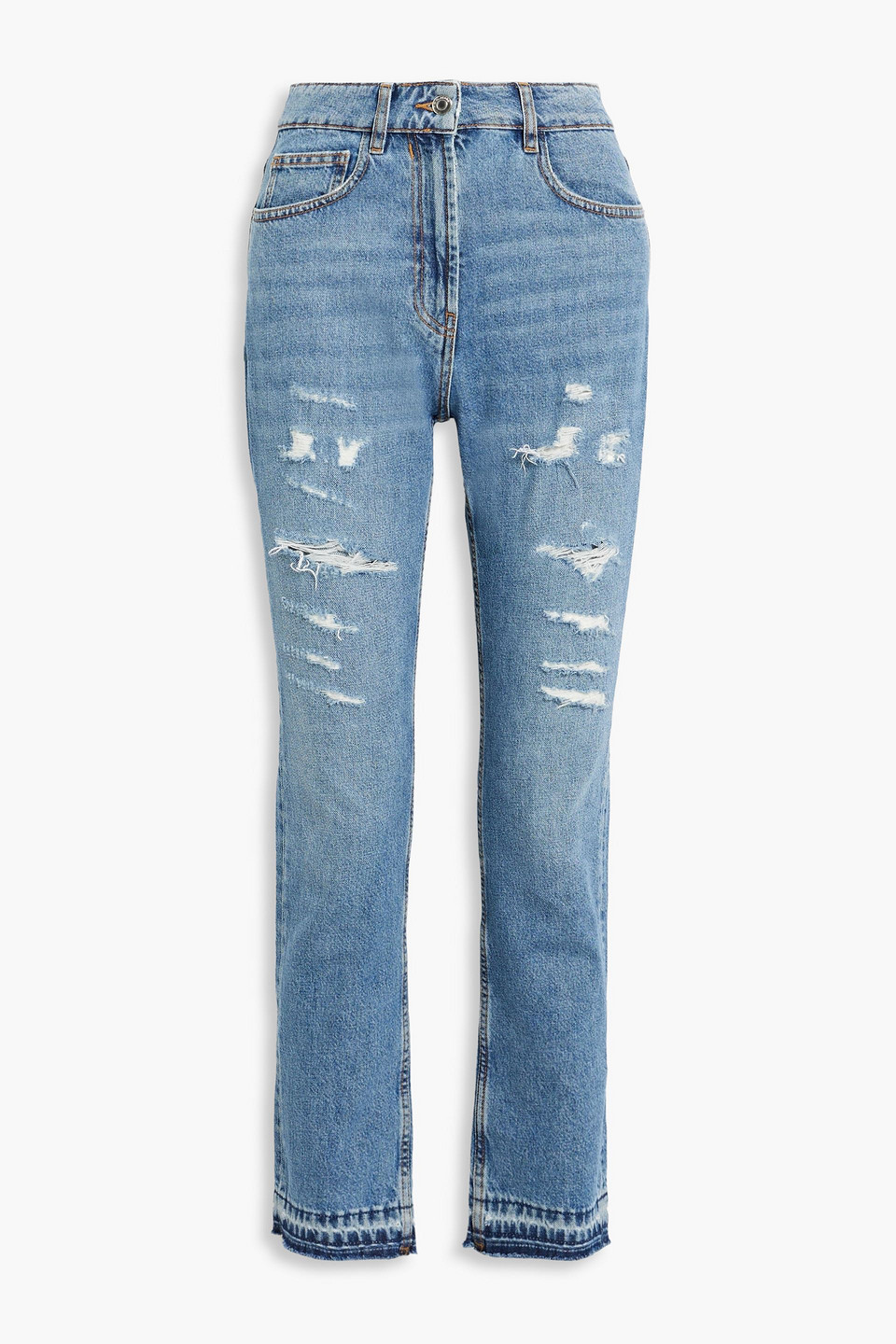 Hayri distressed high-rise straight-leg jeans