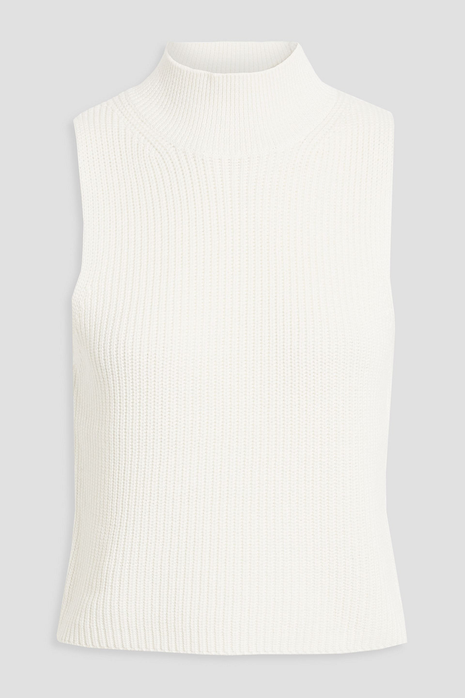 Iro Virgi Ribbed Cotton And Cashmere-blend Turtleneck Top In Ivory