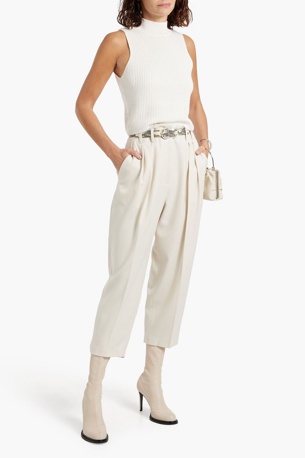 IRO Virgi ribbed cotton and cashmere-blend turtleneck top