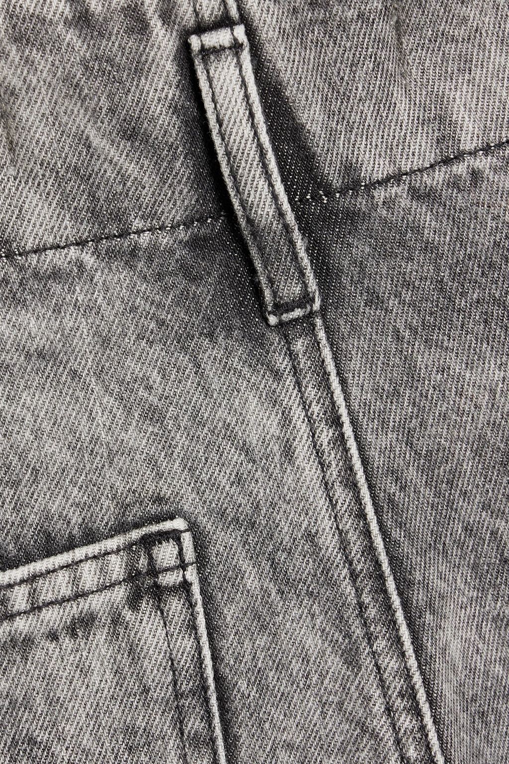IRO Acadie belted high-rise tapered jeans