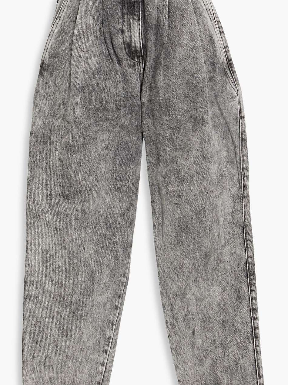 acadie belted high-rise tapered jeans