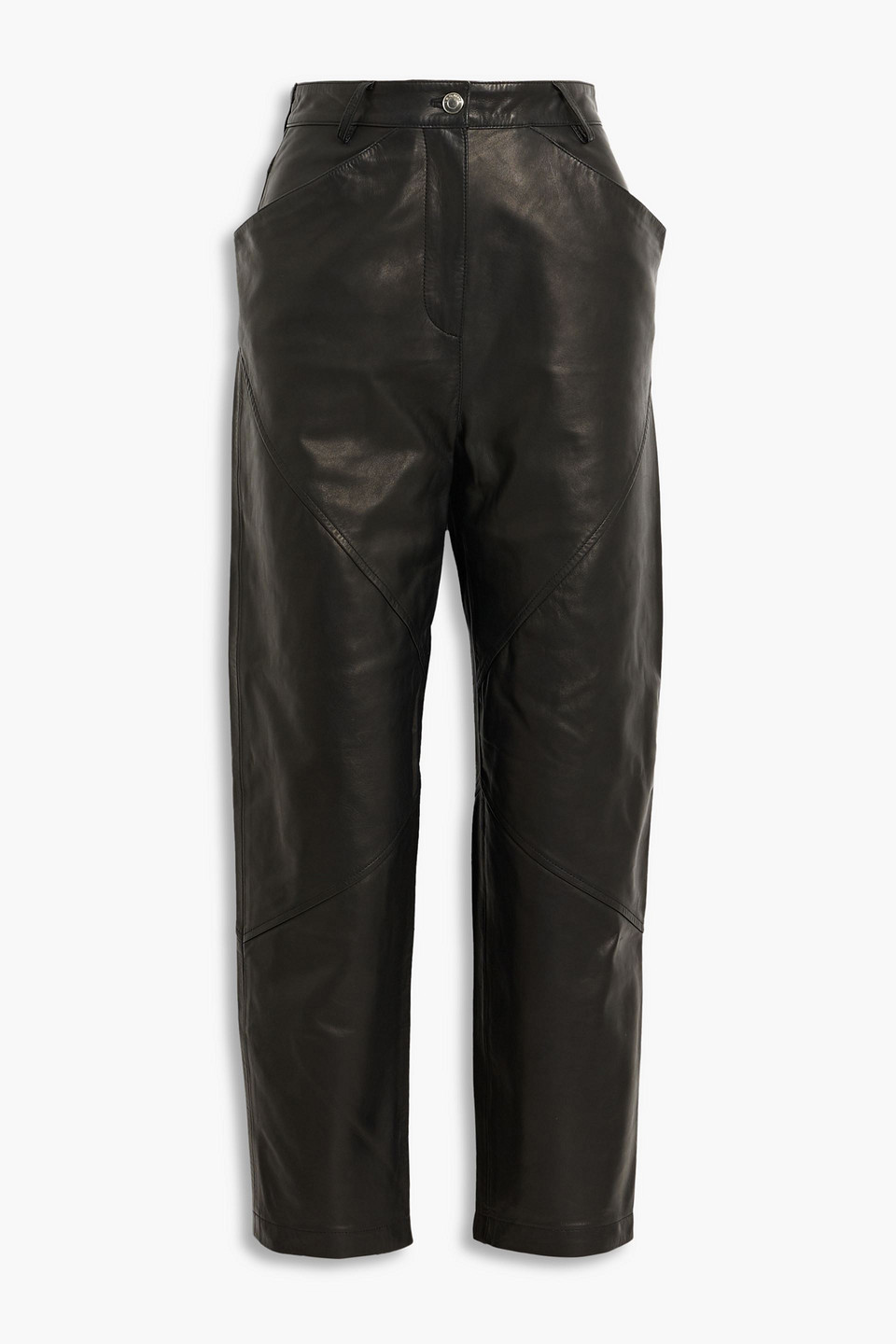 Iro Hazel Leather Straight-leg Pants In Black