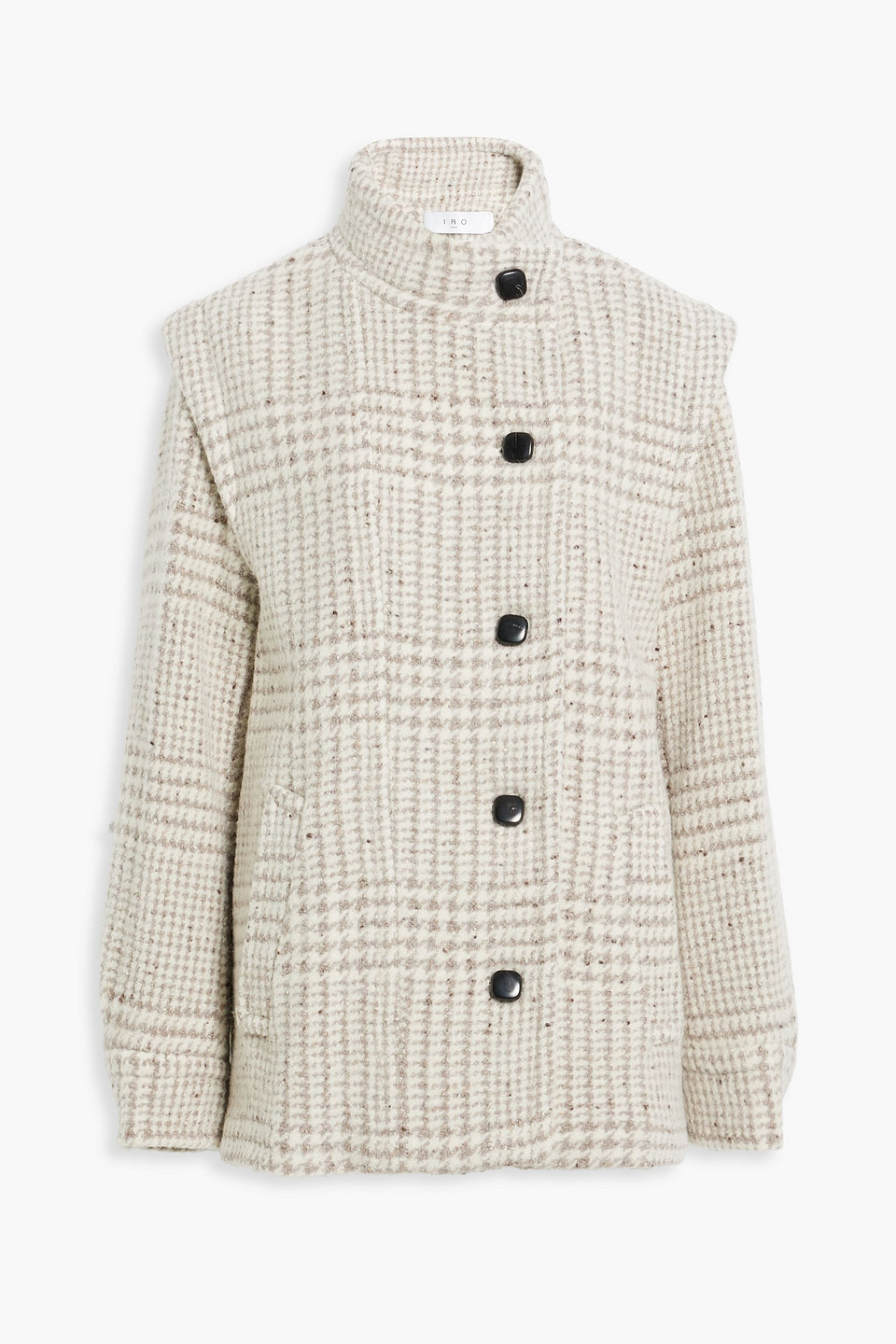 Iro Belni Houndstooth Wool-tweed Jacket In Ecru