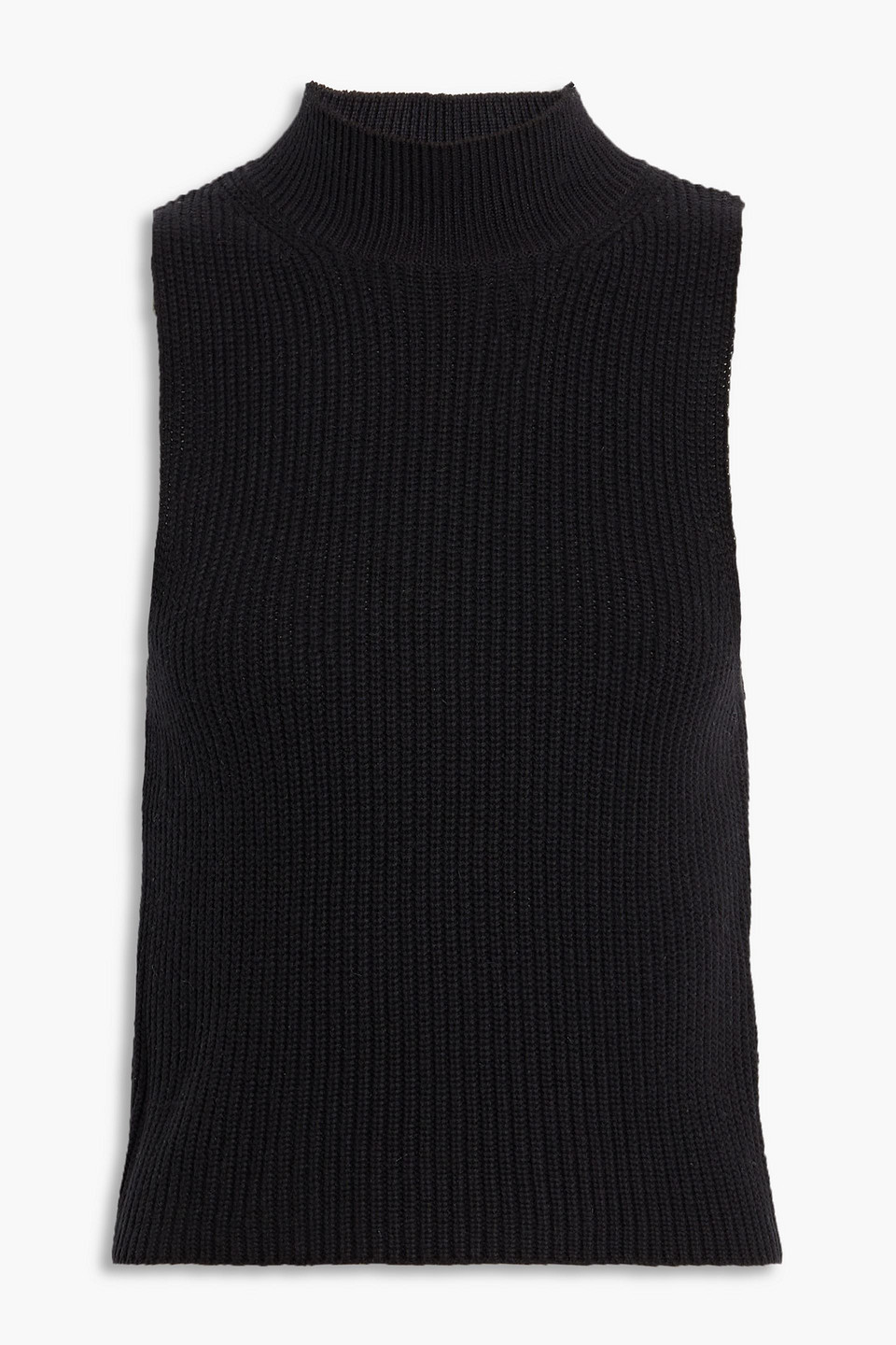 Iro Virgi Ribbed Cotton And Cashmere-blend Turtleneck Top In Black