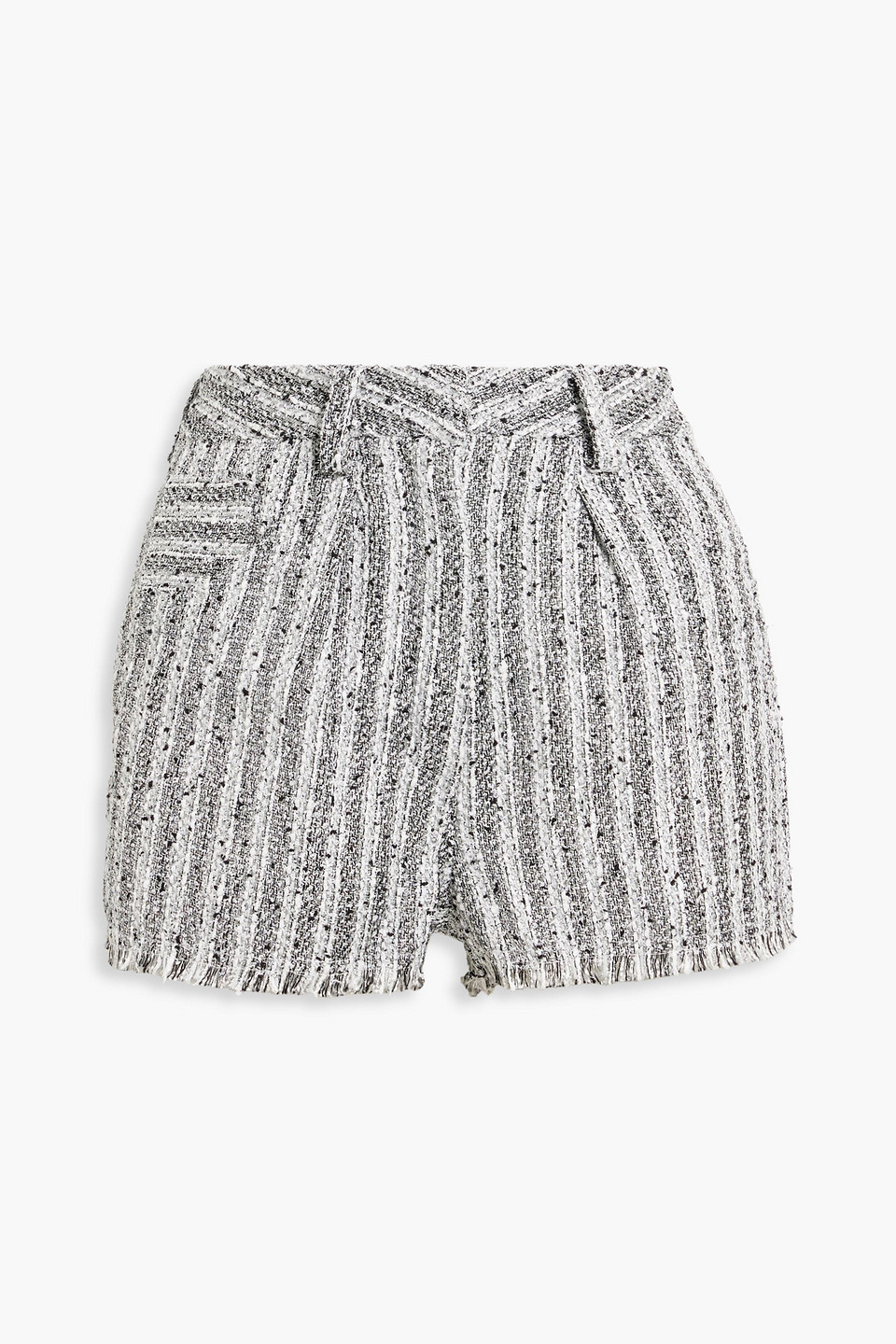 Iro Honza Metallic Striped Tweed Shorts In Black