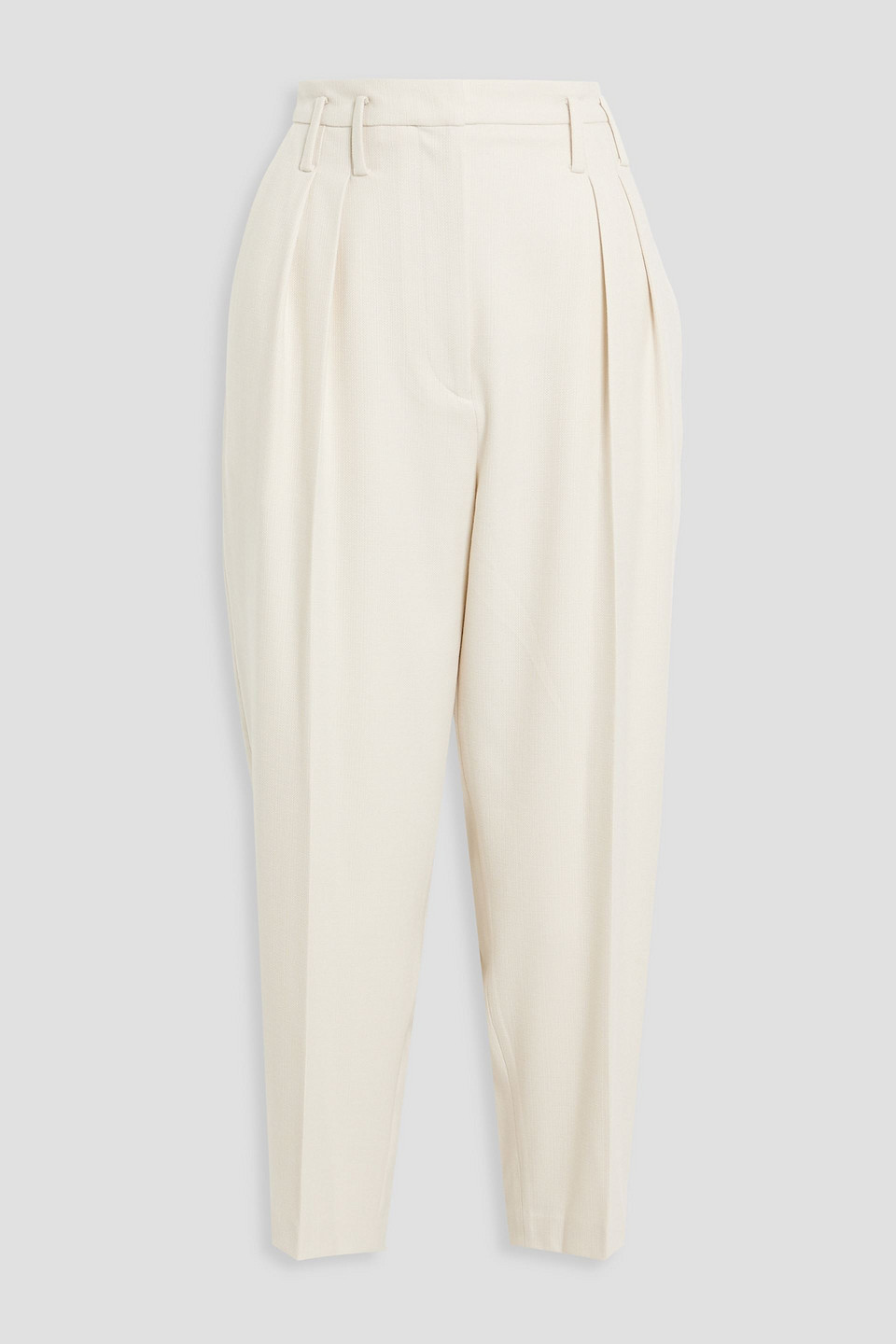 Iro Marwyn Cropped Tweed Tapered Pants In Cream
