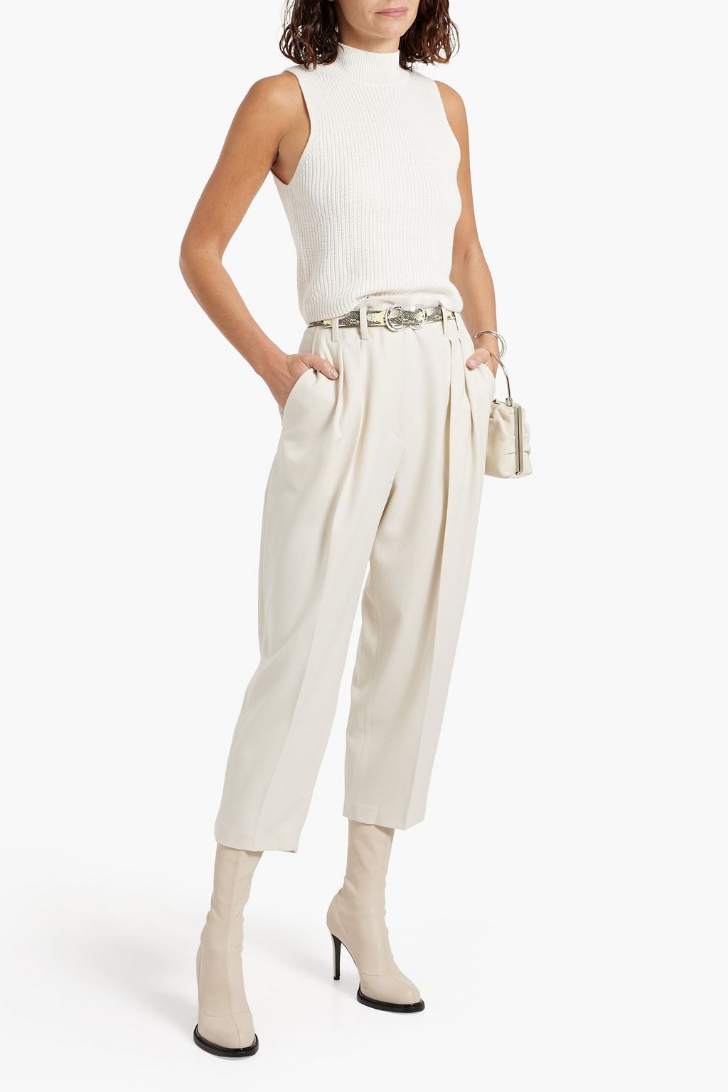 IRO Marwyn cropped tweed tapered pants