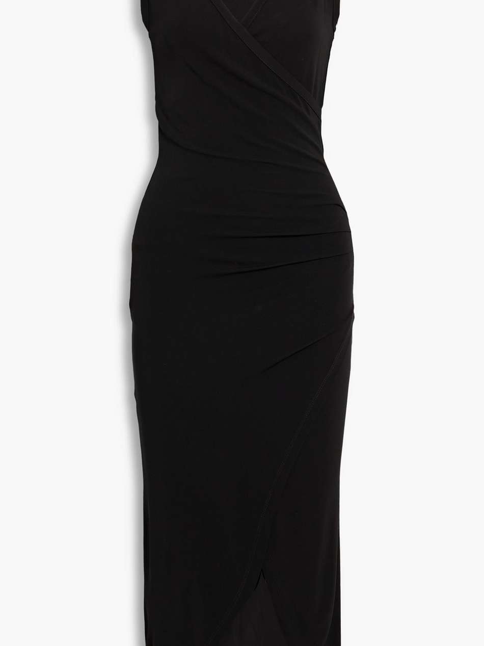 cindya wrap-effect jersey midi dress