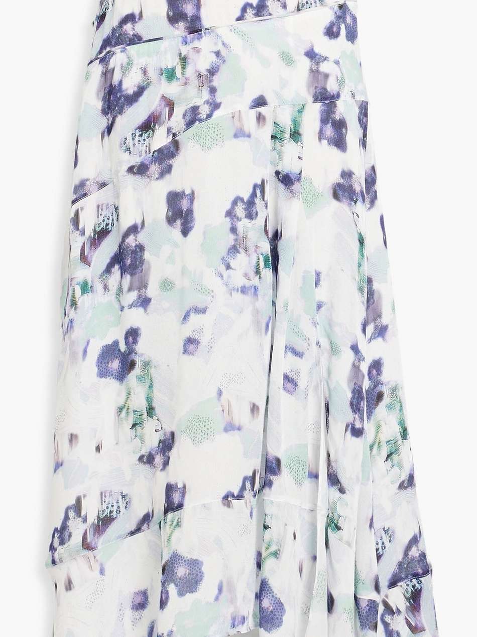ollia printed chiffon midi skirt