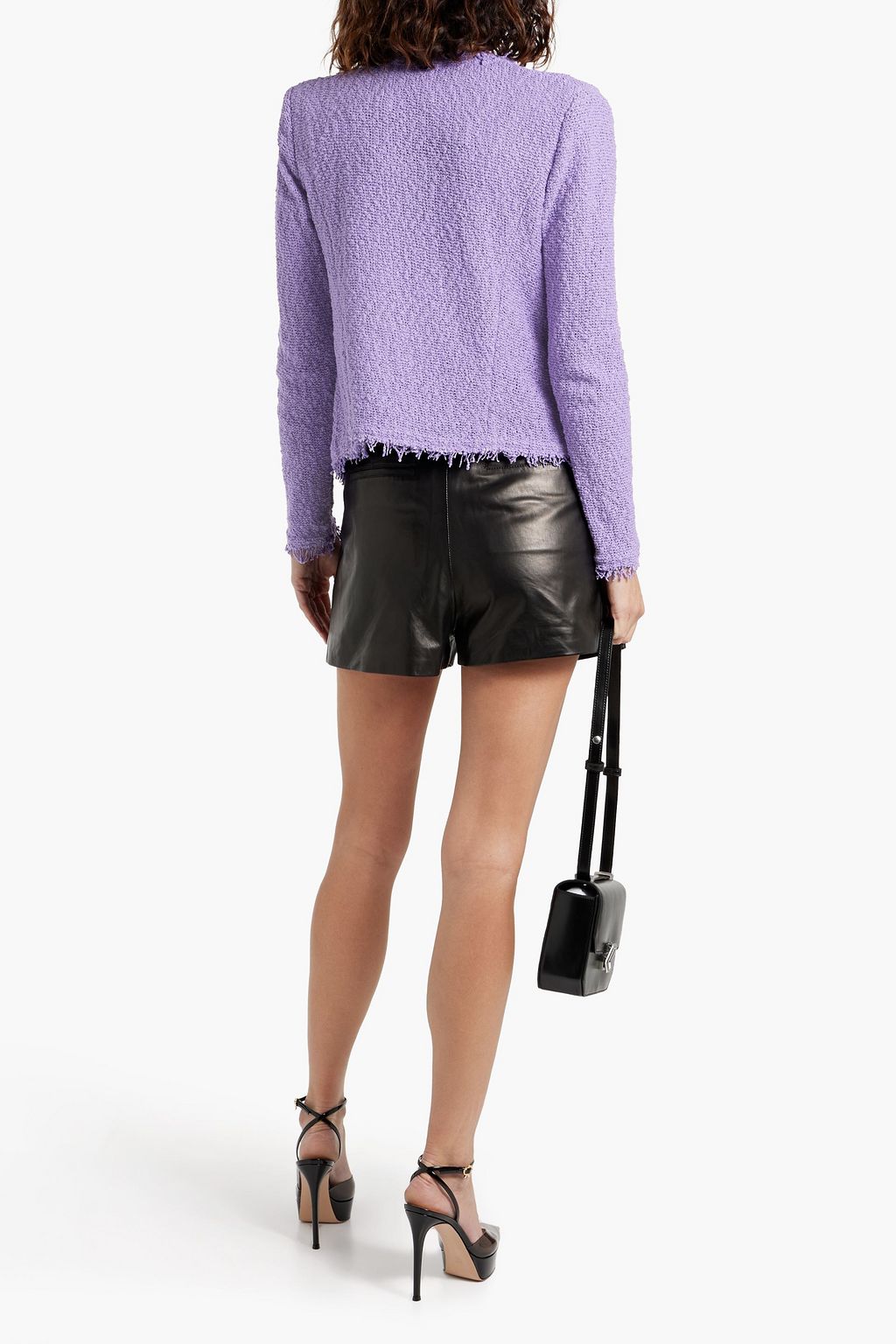 IRO Shavani frayed cotton-blend bouclé-tweed jacket