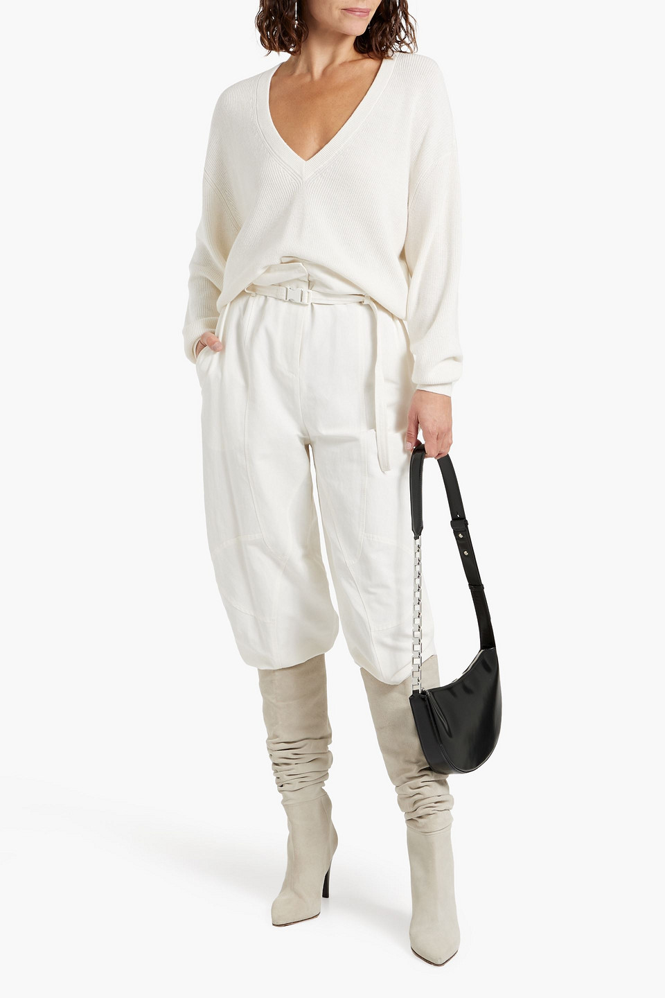 Iro Viola Cotton And Cashmere-blend Sweater In Ivory