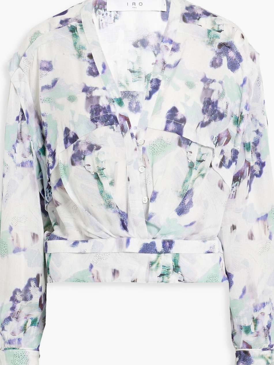 otaki printed chiffon blouse