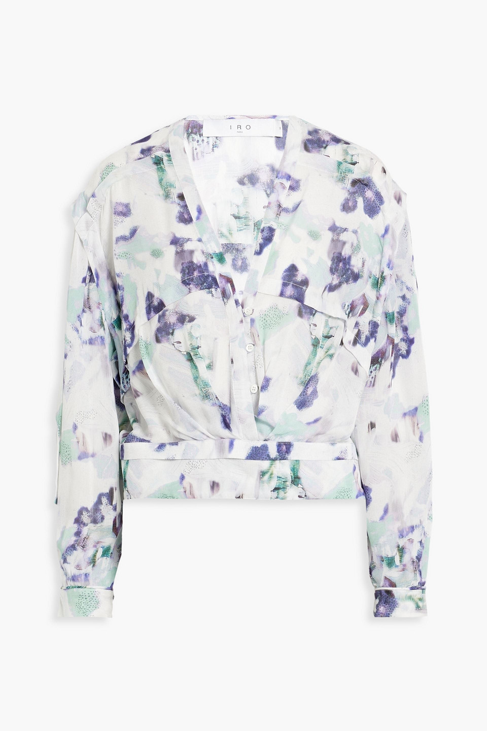 Iro Otaki Printed Chiffon Blouse In White