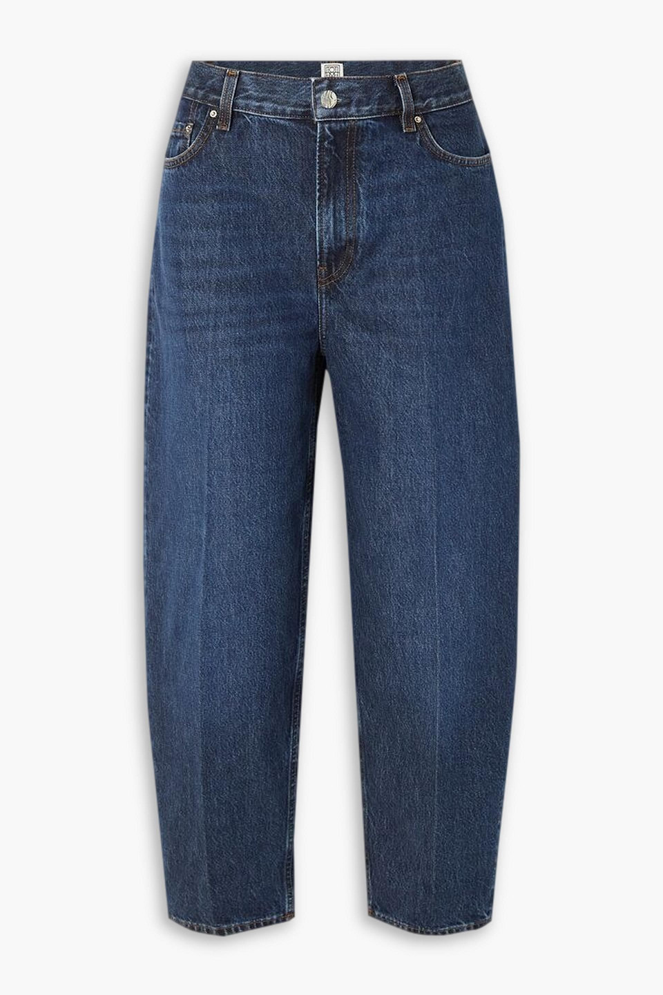toteme - high-rise tapered jeans - blue - 25w-32l