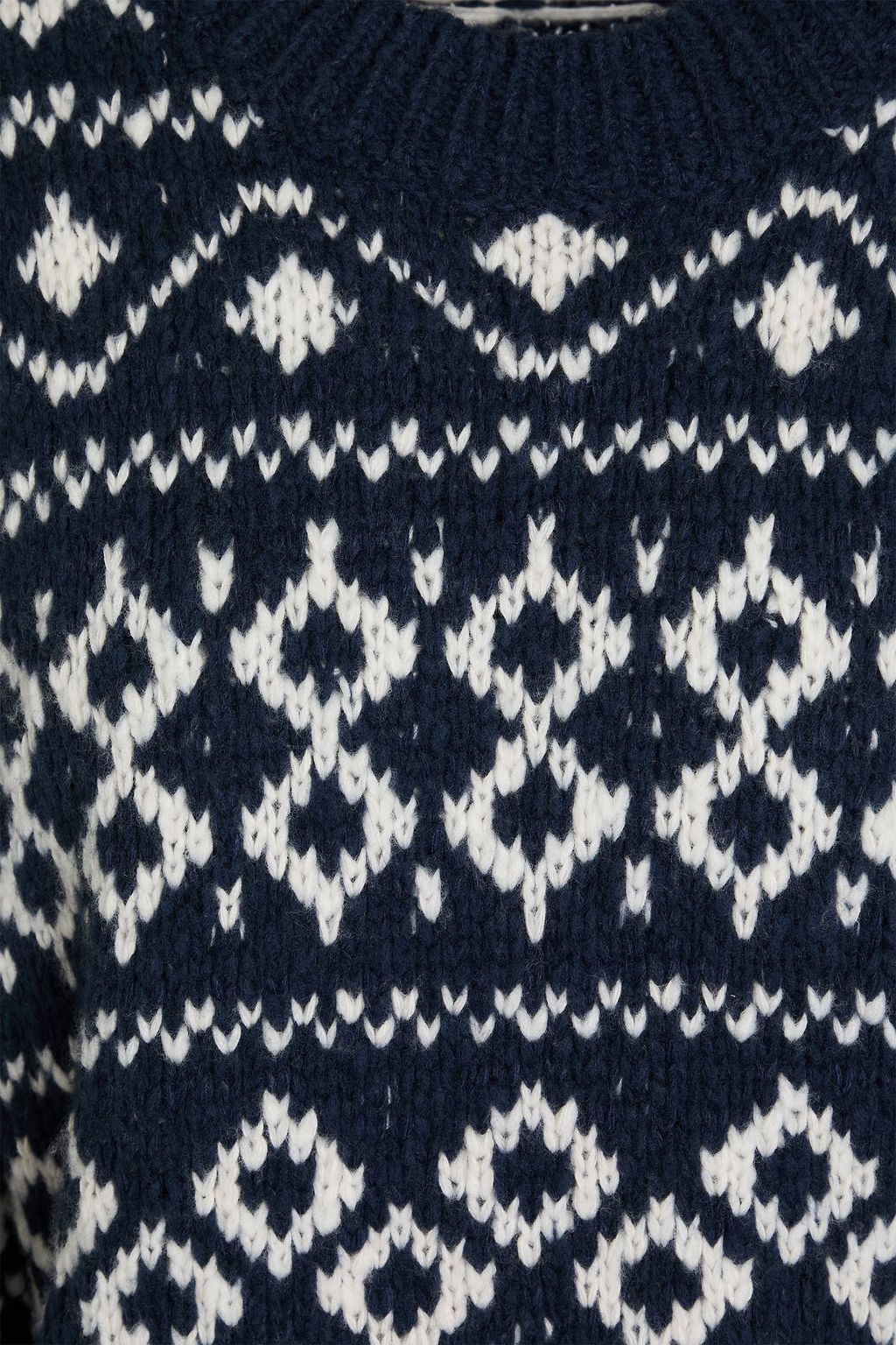 VINCE. كنزة رياضية من مزيج الصوف بحبكة الجاكار وحبكة Fair Isle