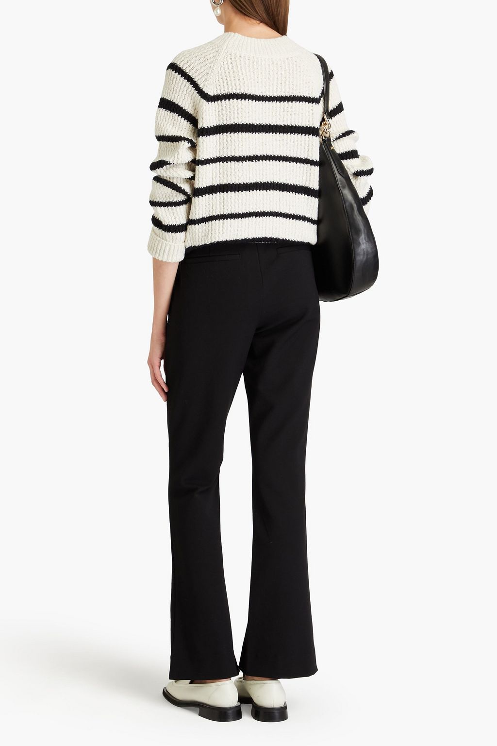 VINCE. Striped cotton-blend sweater