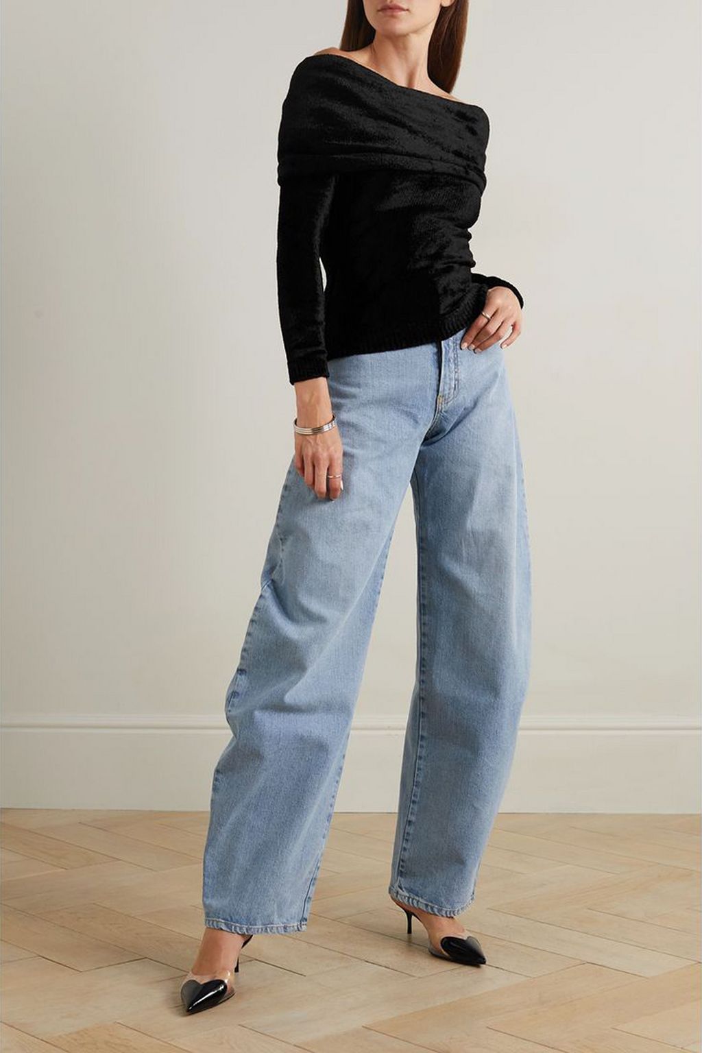 ALAÏA Hooded stretch-velvet top