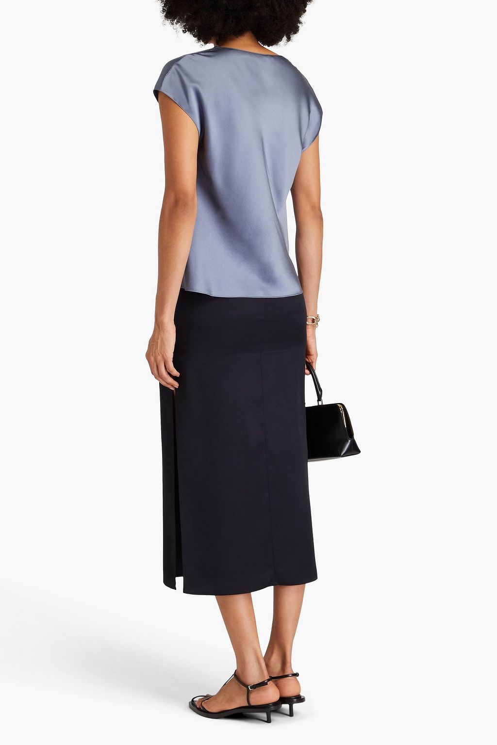 VINCE. Silk-satin crepe top