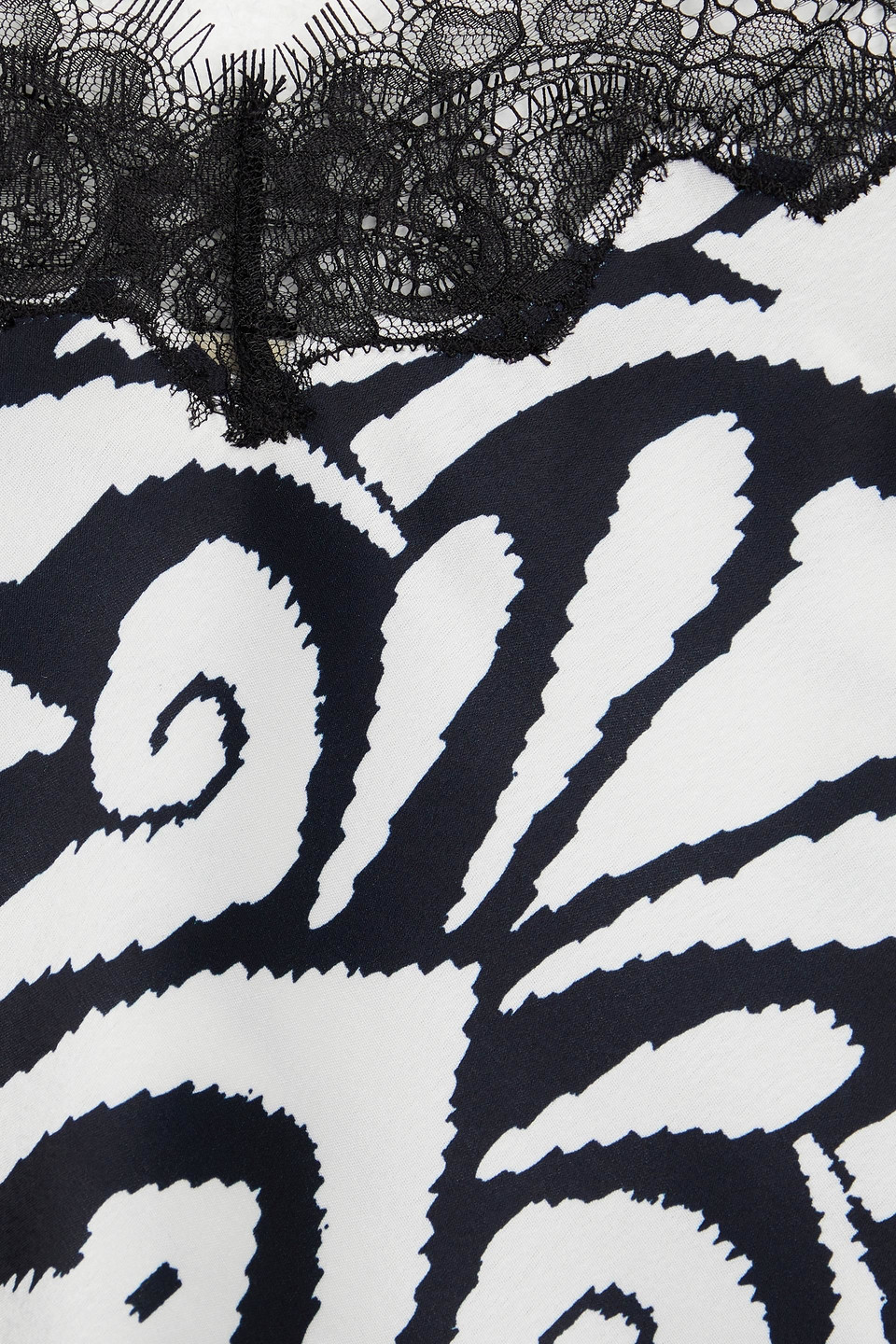 NICHOLAS LACE-TRIMMED PRINTED SATIN CAMISOLE