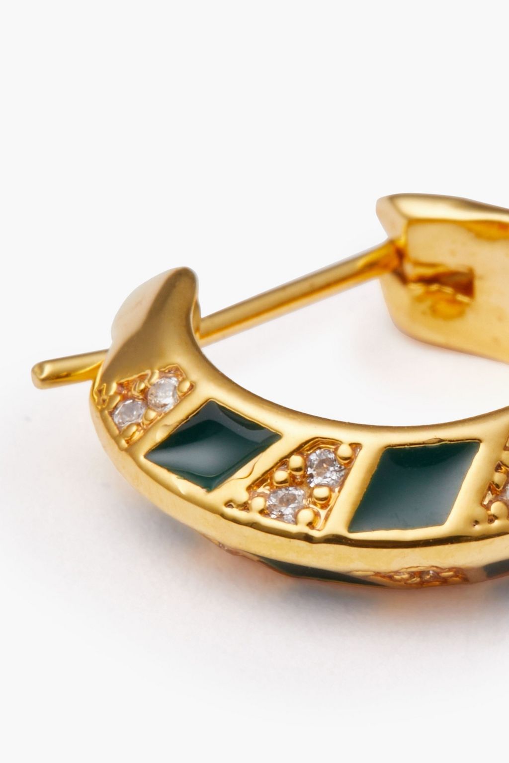ZIMMERMANN Gold-tone crystal and enamel hoop earrings