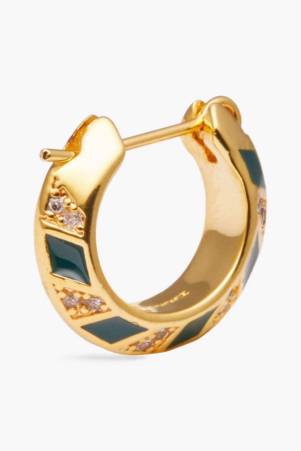 ZIMMERMANN Gold-tone crystal and enamel hoop earrings