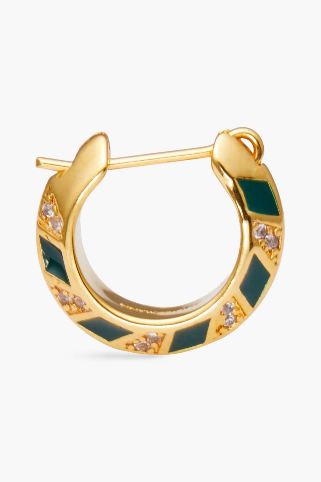ZIMMERMANN Gold-tone crystal and enamel hoop earrings