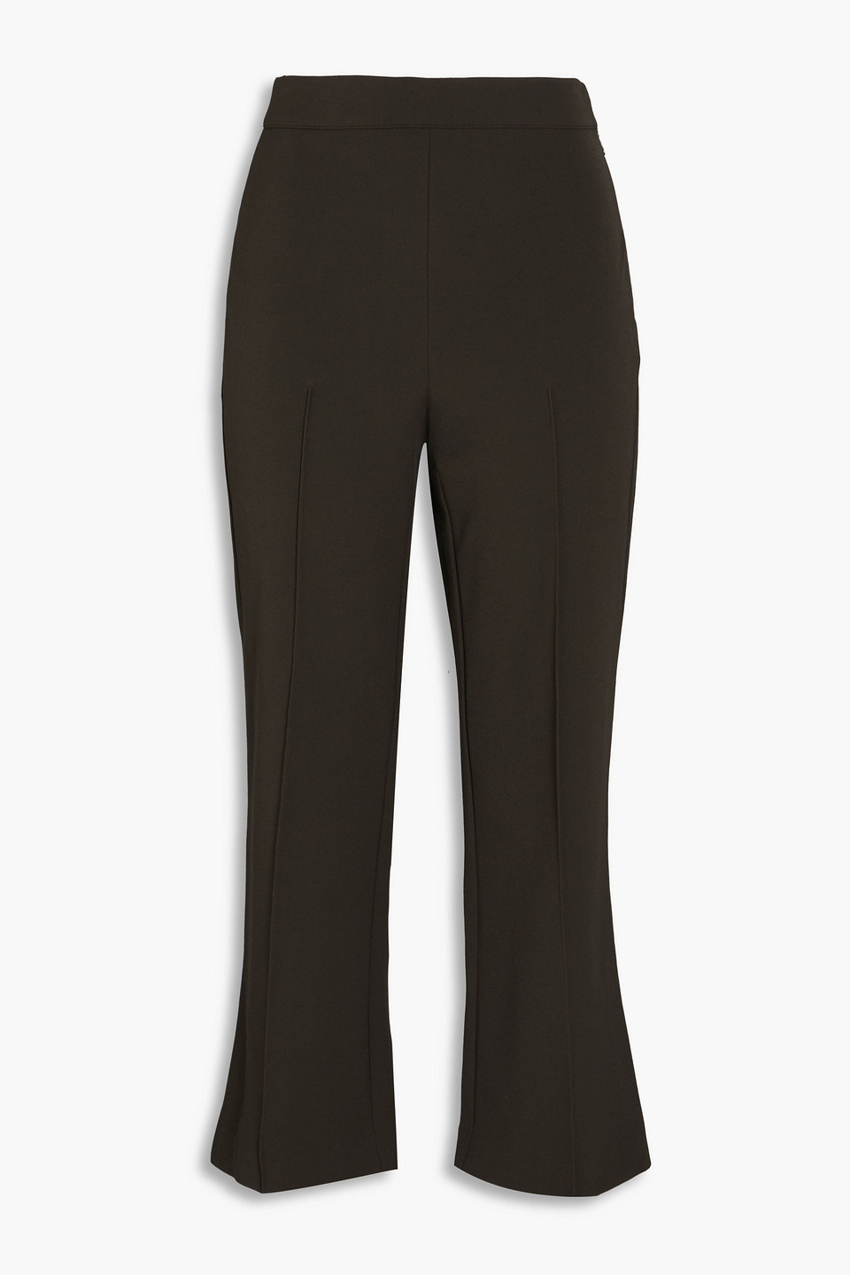 Vince Crepe Kick-flare Trousers In Dunkelgrün