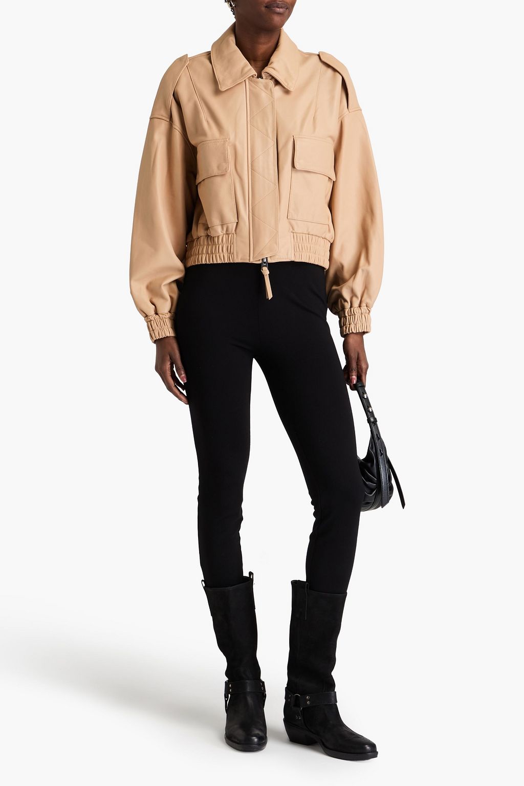 SHOREDITCH SKI CLUB Rhian Bomberjacke aus Leder
