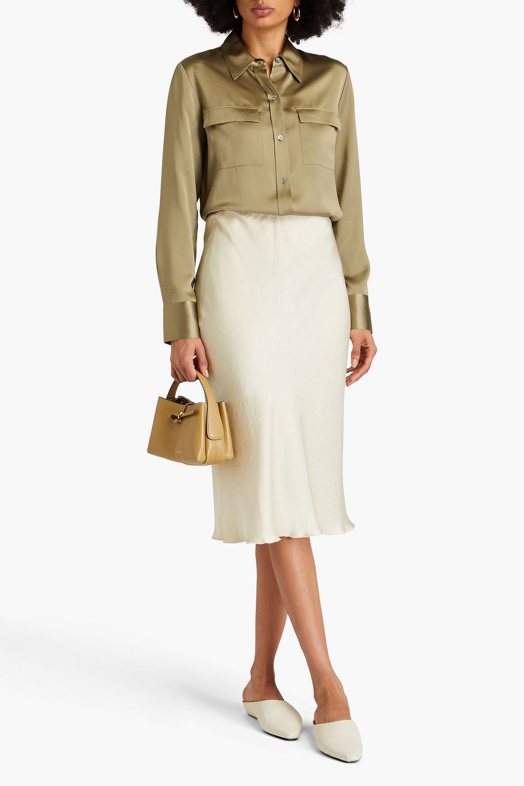 VINCE. Silk-charmeuse shirt