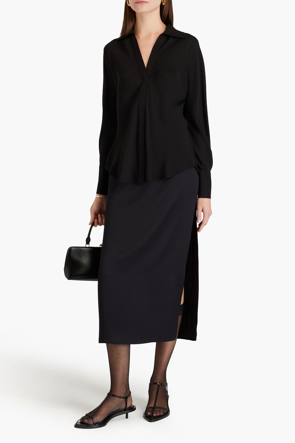 VINCE. Dolman silk crepe de chine shirt