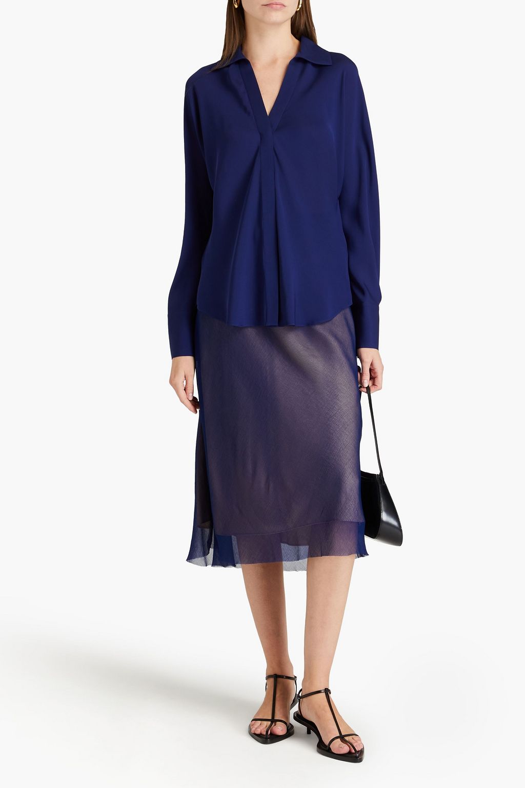 VINCE. Dolman silk crepe de chine shirt