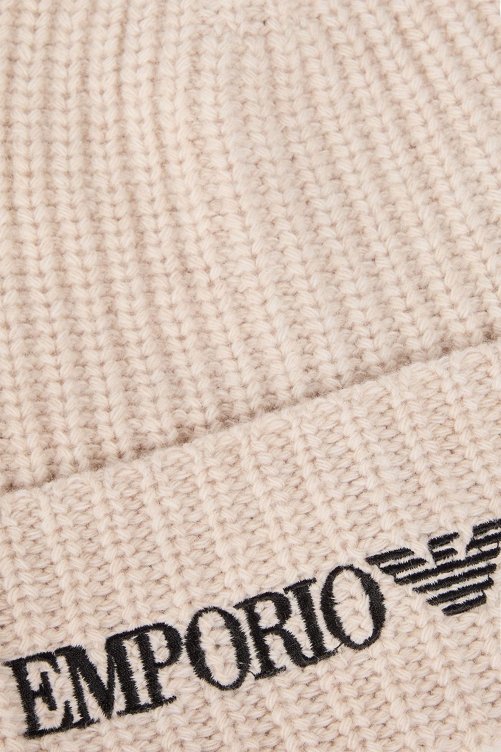 EMPORIO ARMANI قبعة بيني من الصوف بتصميم مضلع ومطرّز