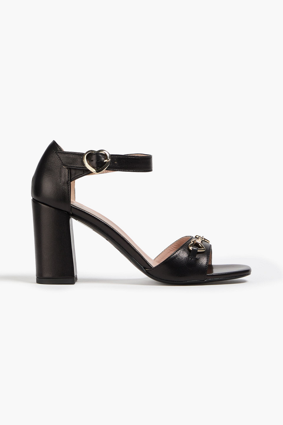 Love Moschino Embellished Leather Sandals In Black