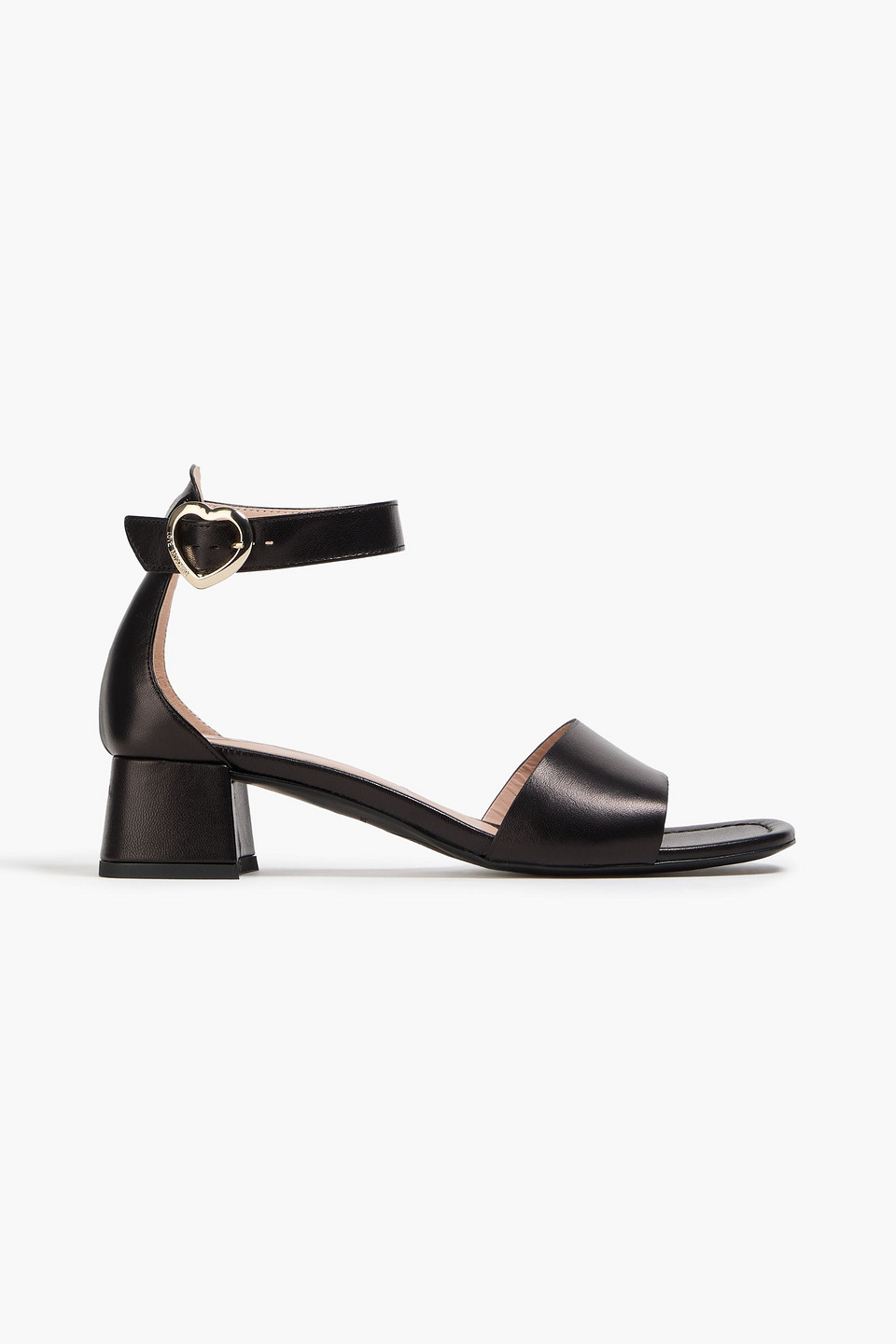 Love Moschino Leather Sandals In Black
