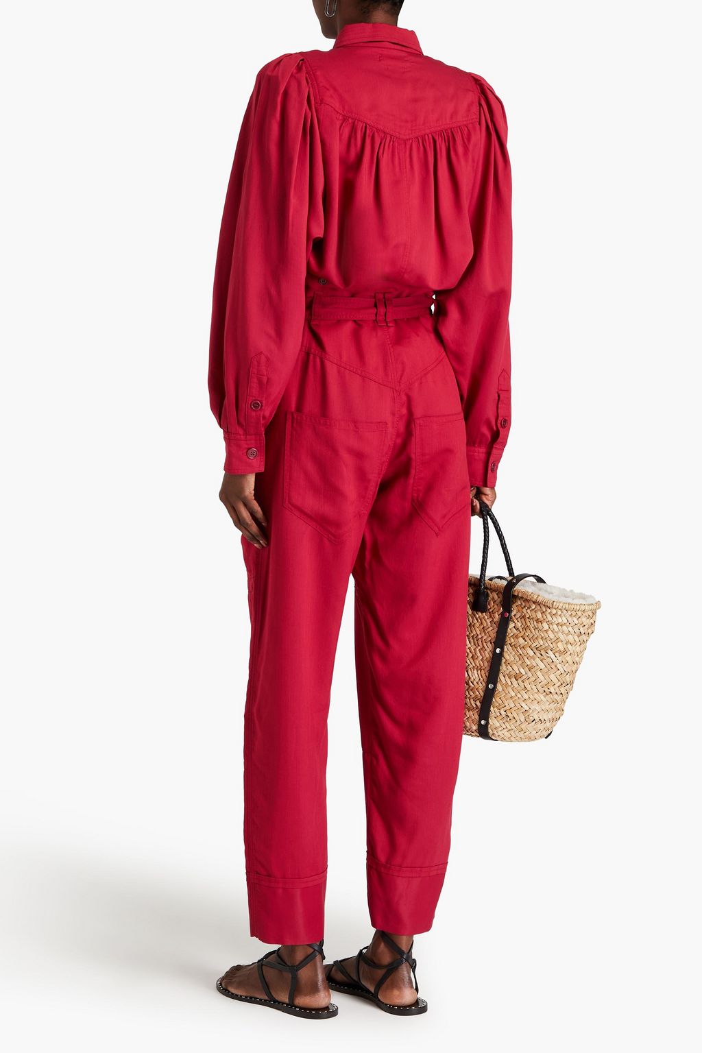 MARANT ÉTOILE Severine gathered Lyocell-blend twill shirt