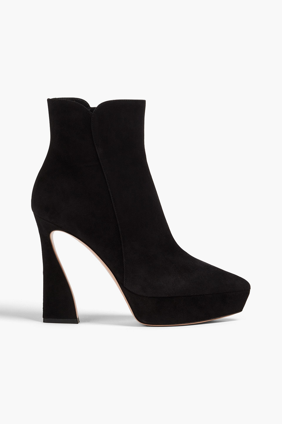 Gianvito Rossi Vertigo Suede Platform Ankle Boots In Black