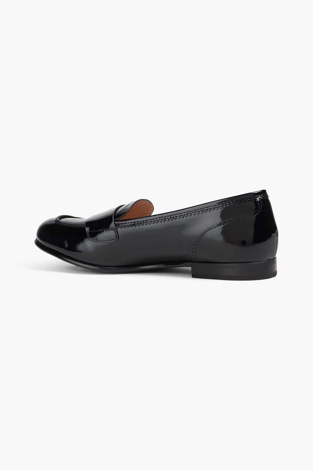 LOVE MOSCHINO Laser-cut patent-leather loafers