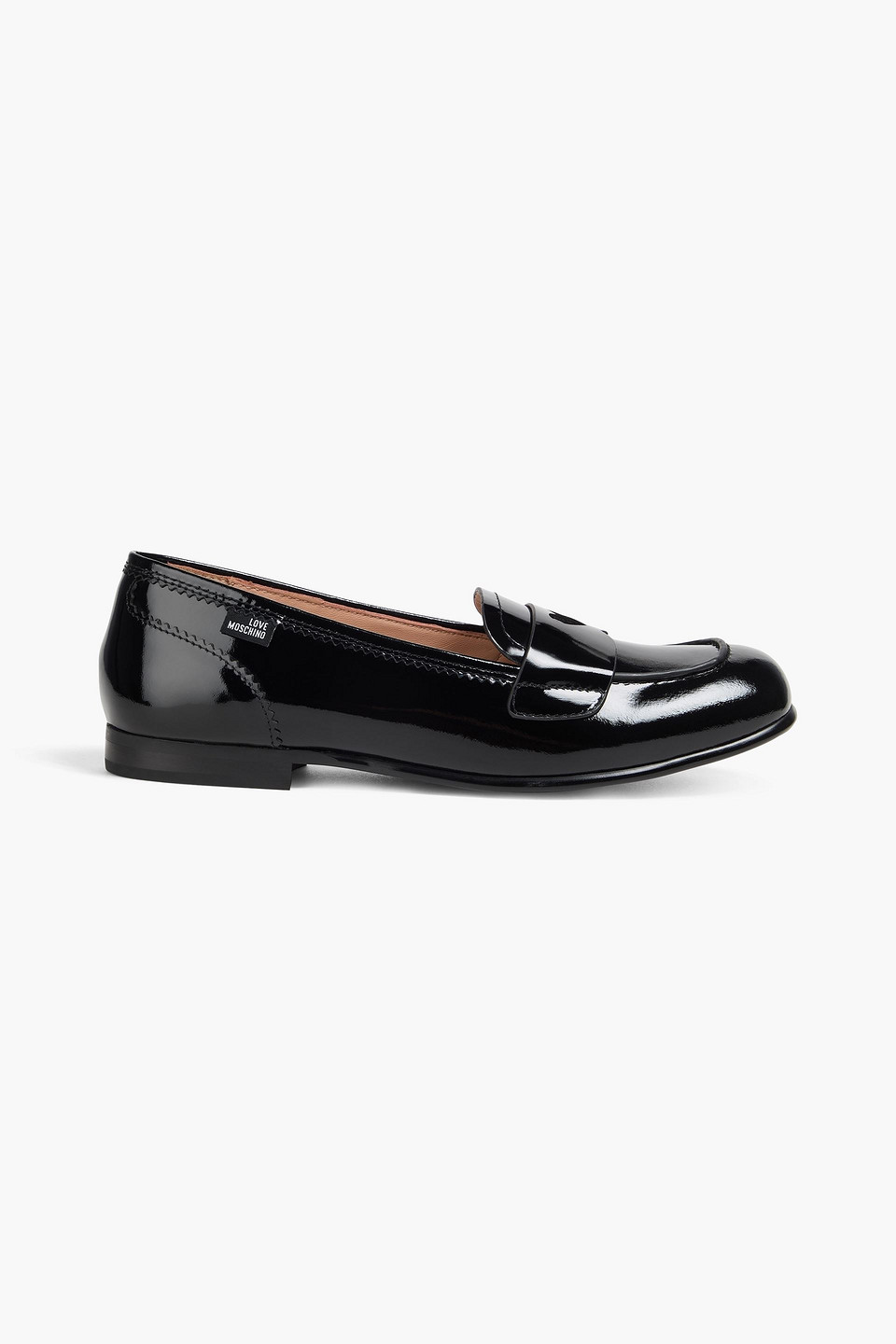 Laser-cut patent-leather loafers