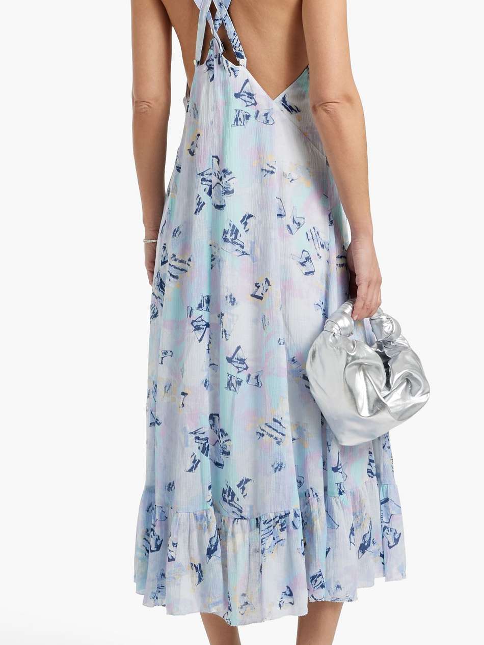 andou printed crepon midi dress