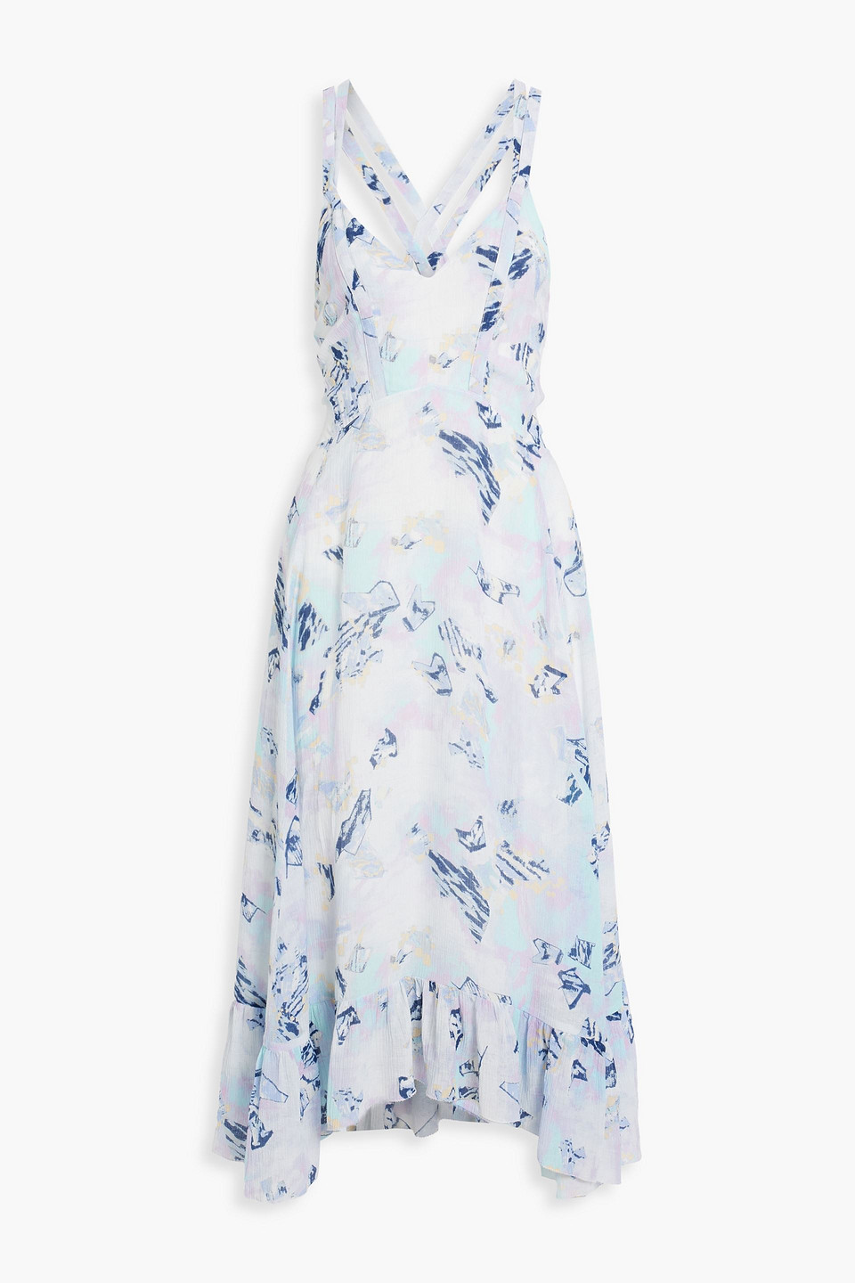 Andou printed crepon midi dress