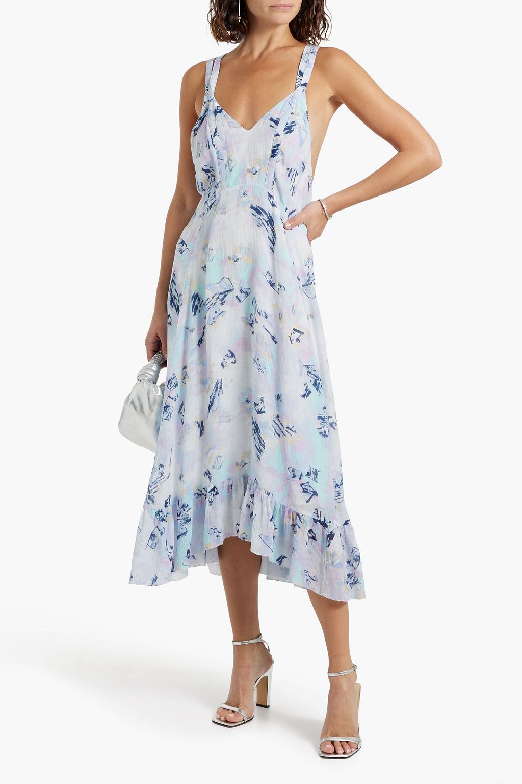 IRO Andou printed crepon midi dress