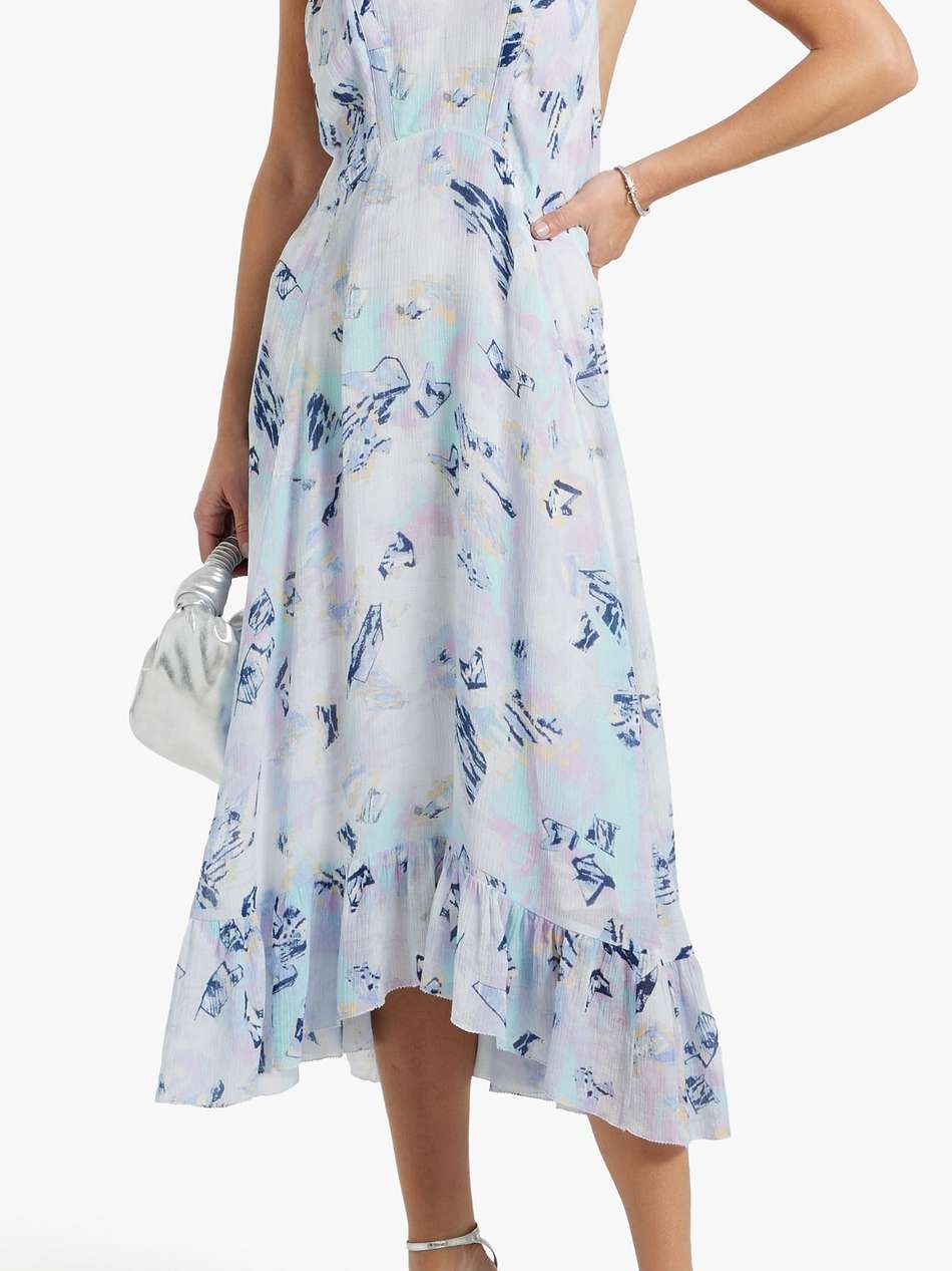 andou printed crepon midi dress