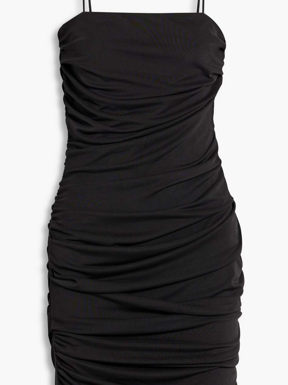 isela ruched stretch-mesh mini dress