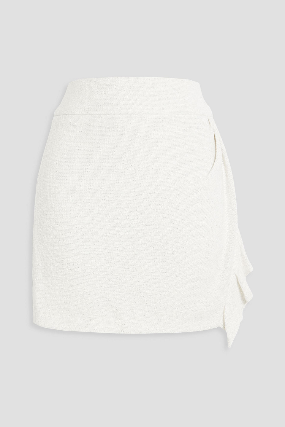 Iro Yoni Ruffled Metallic Tweed Mini Skirt In Off-white