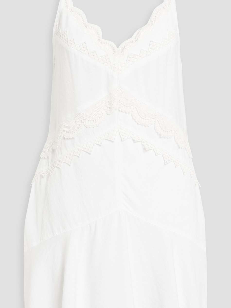 lavea crocheted lace-trimmed broadcloth mini slip dress
