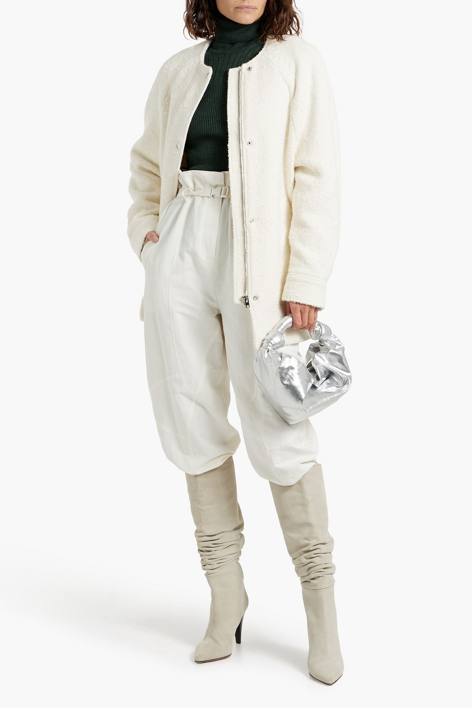 Iro Lange Bouclé-tweed Jacket In Ecru