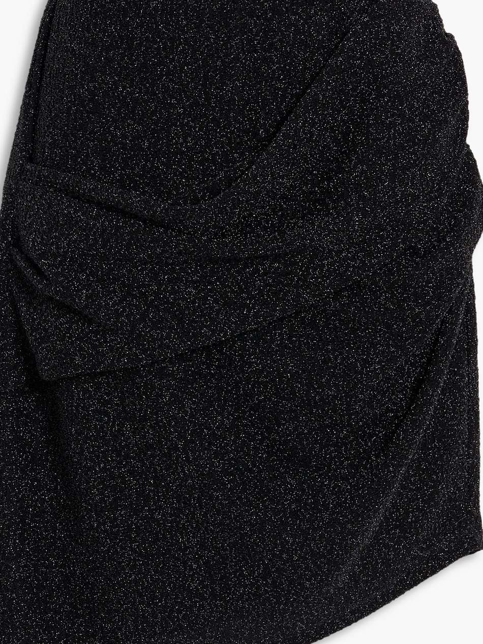 licia ruched metallic stretch-knit mini skirt