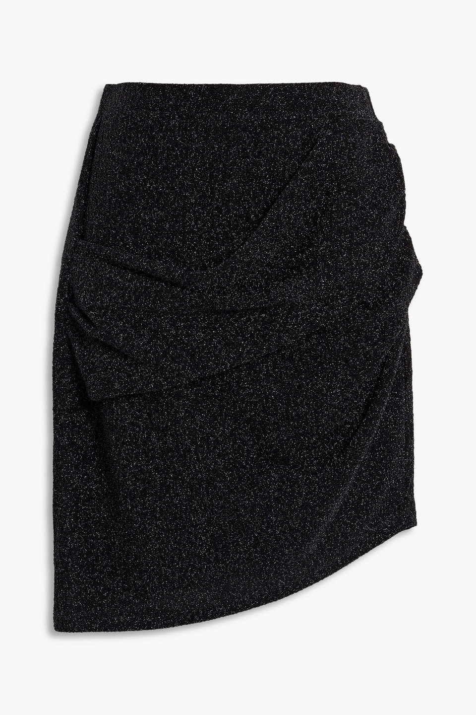Iro Licia Ruched Metallic Stretch-knit Mini Skirt In Black