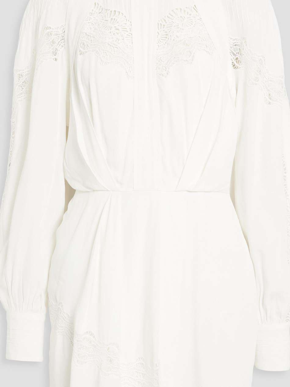 belinae lace-trimmed crepe mini dress