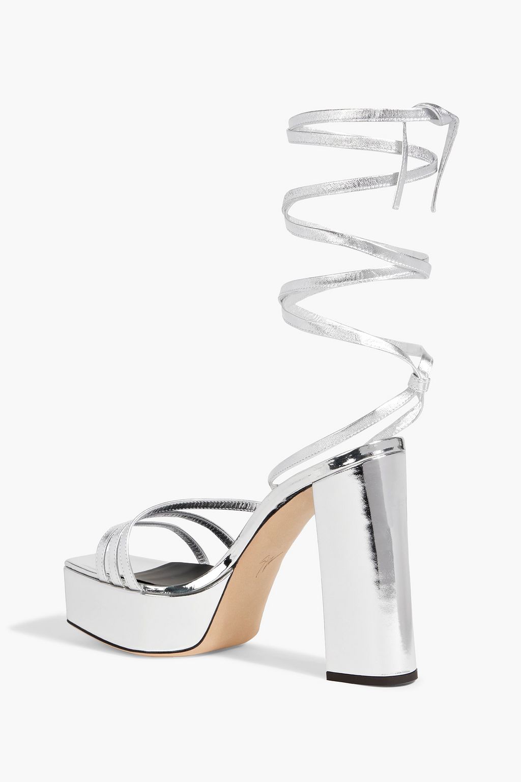 GIUSEPPE ZANOTTI Flavienne mirrored-leather platform sandals